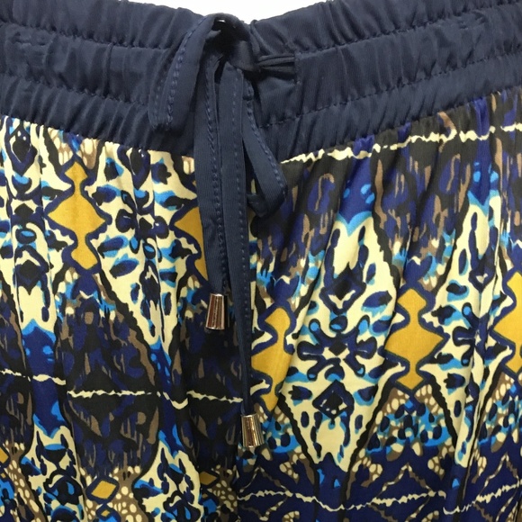 Pants Large Blue Gold Stretch Draw String NEW .. - Picture 2 of 8